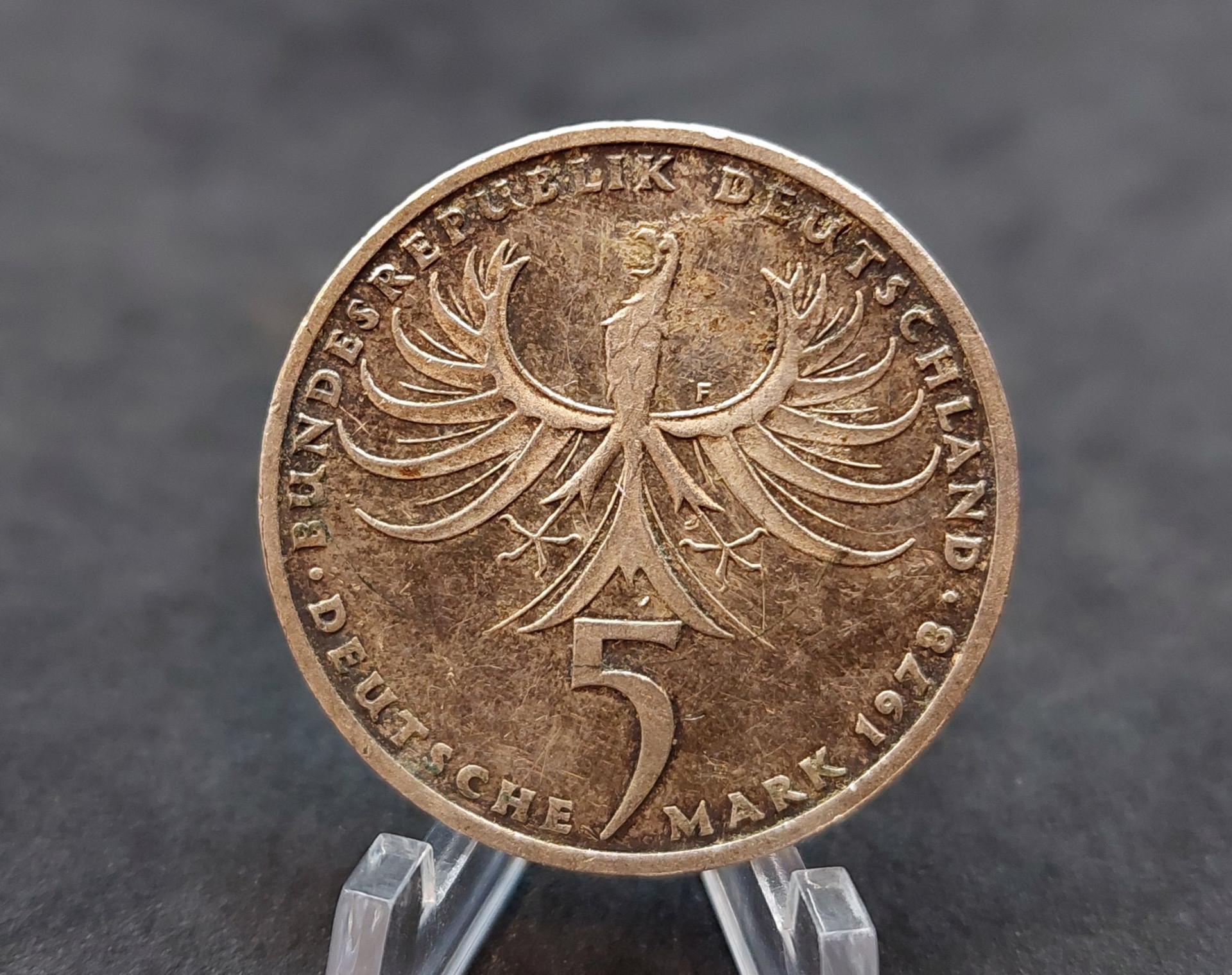 5 Markės sidabrinė moneta