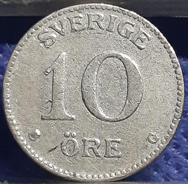 Švedija 10 Erių 1936 KM#780 Sidabras (1742)