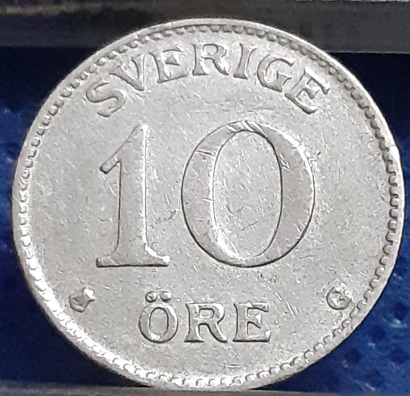 Švedija 10 Erių 1941 KM#780 Sidabras (1770)