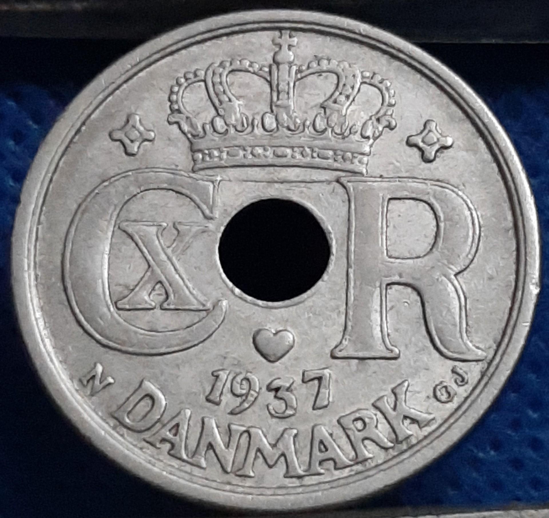 Danija 25 Erės 1937 KM#823 (1778)