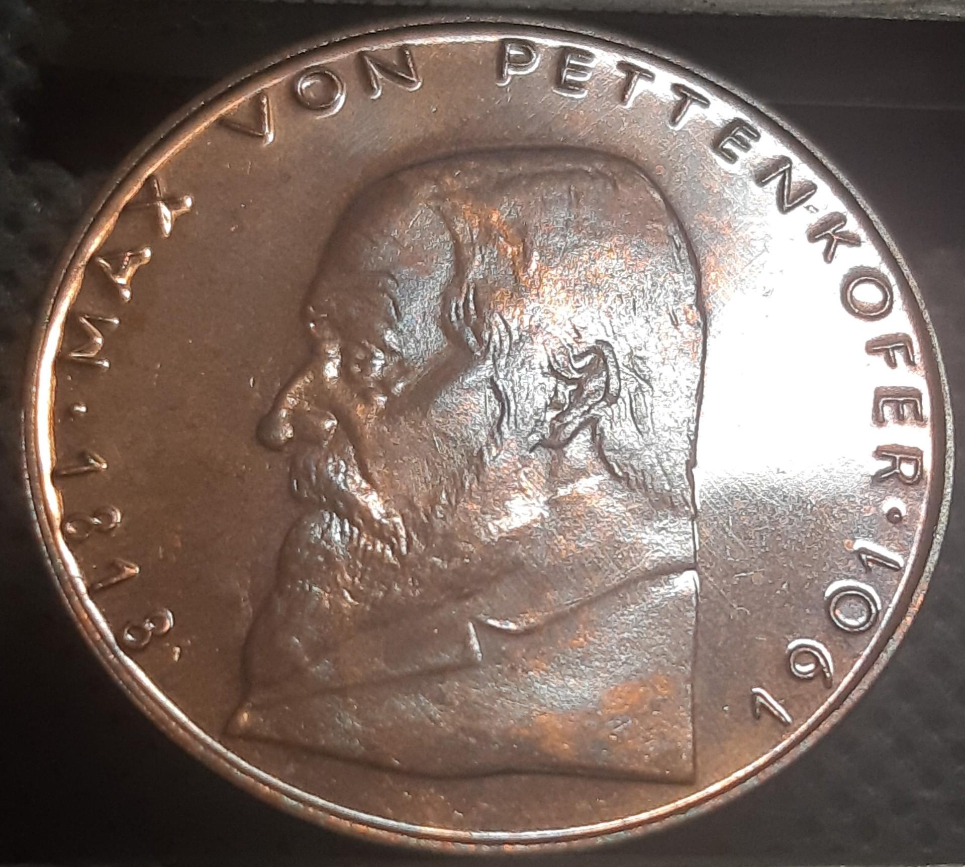 Vokietija Medalis Max von Pettenkofer 1968 Bronza (1831)