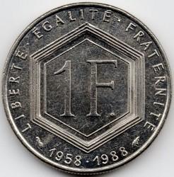 1 frankas Prancūzija 1988m. 