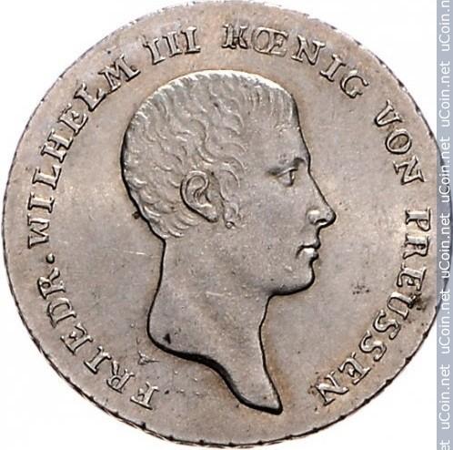 1/6 talerio. Prūsija. 1816m. A