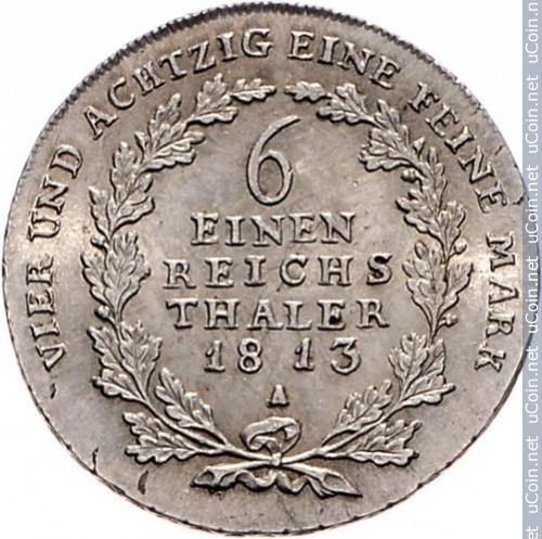 1/6 talerio. Prūsija. 1816m. A