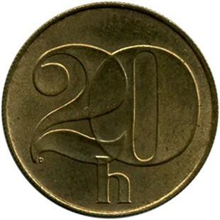 20 helerių Čekoslovakija, 1992 