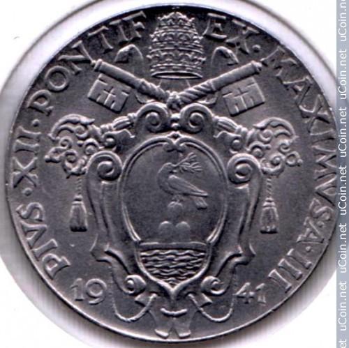 50 čentezimų  Vatikanas 1941m.
