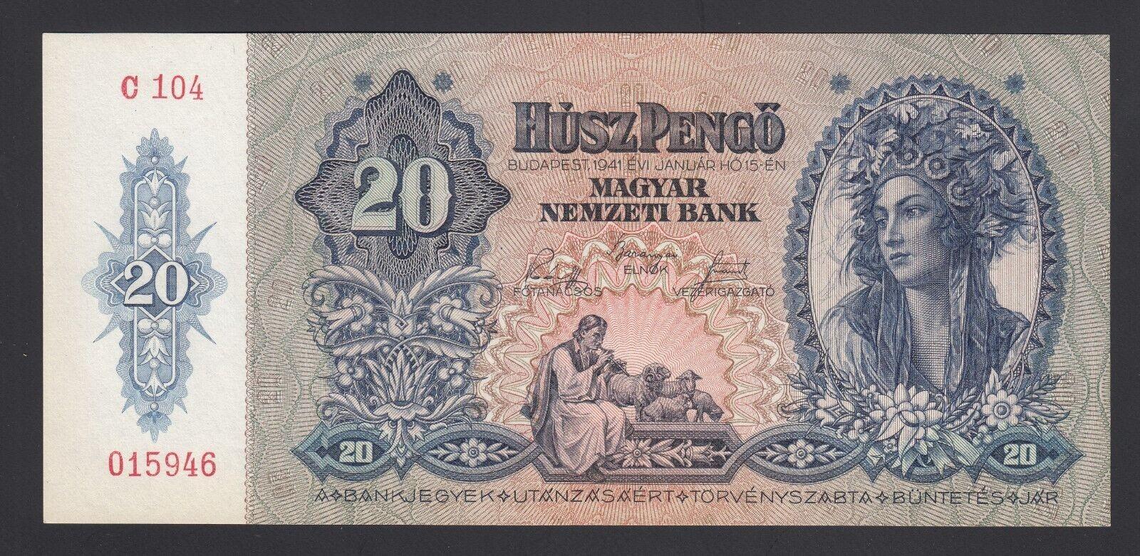 20 pengo Vengrija 1941m.