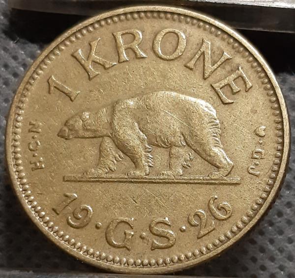 Grenlandija 1 Krona 1926 KM#8 (1863)