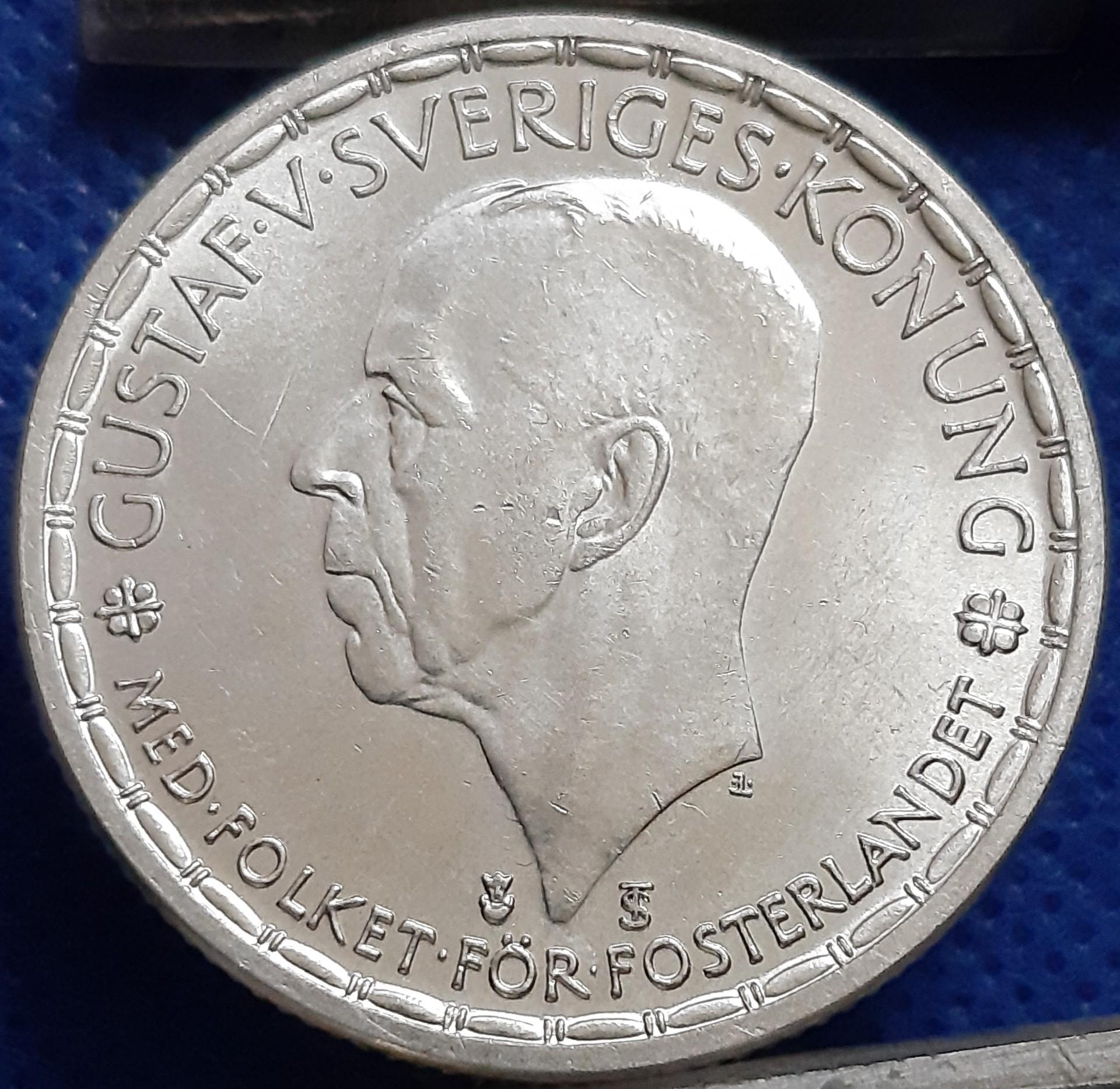 Švedija 2 Kronos 1950 KM#815 Sidabras (1866)