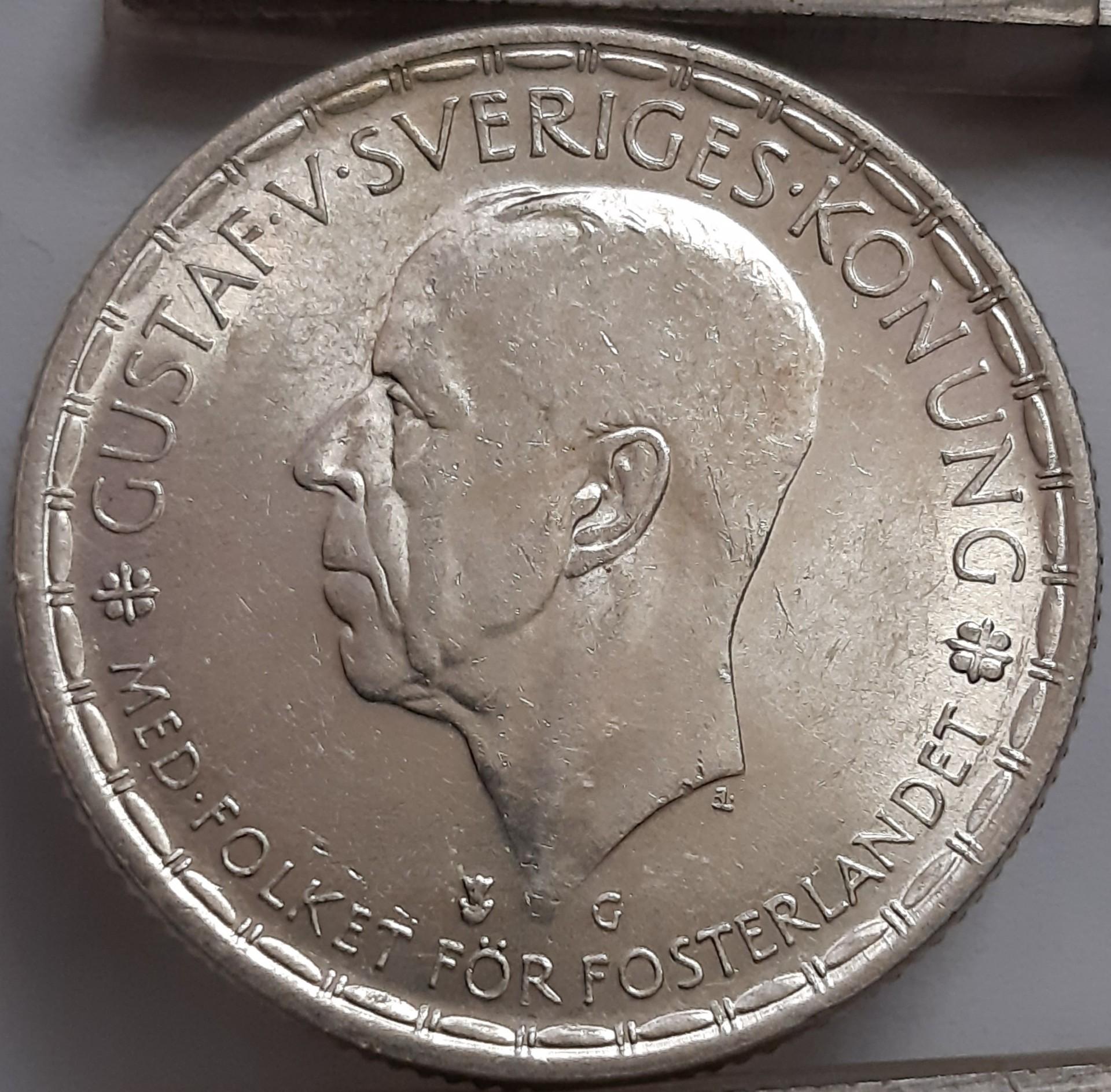 Švedija 2 Kronos 1944 KM#815 Sidabras (1879)