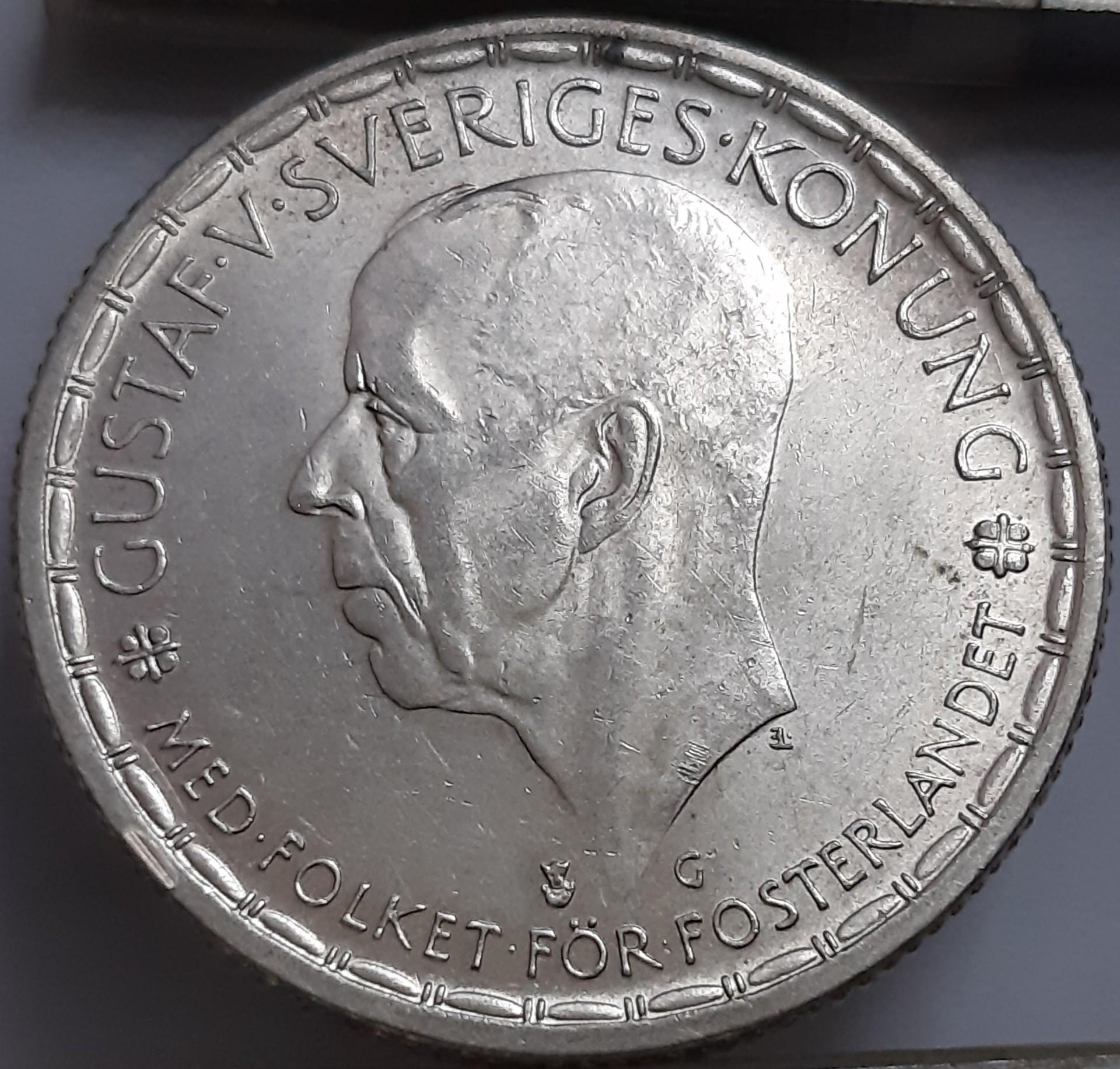 Švedija 2 Kronos 1942 KM#815 Sidabras (1881)