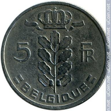 5 frankai, Belgija, 1948m.