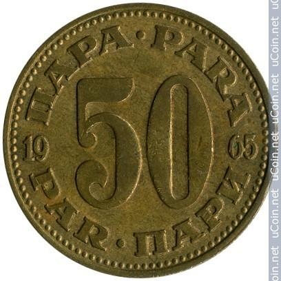 50 paros, Jugoslavija, 1965m.