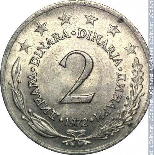 2 dinarai, Jugoslavija, 1972m.