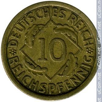 10 pfenigų Veimaro respublika, 1929m.A