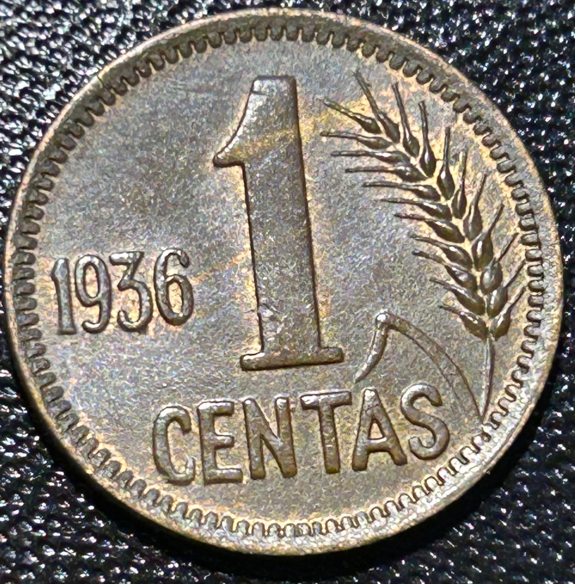 1 centas 1936