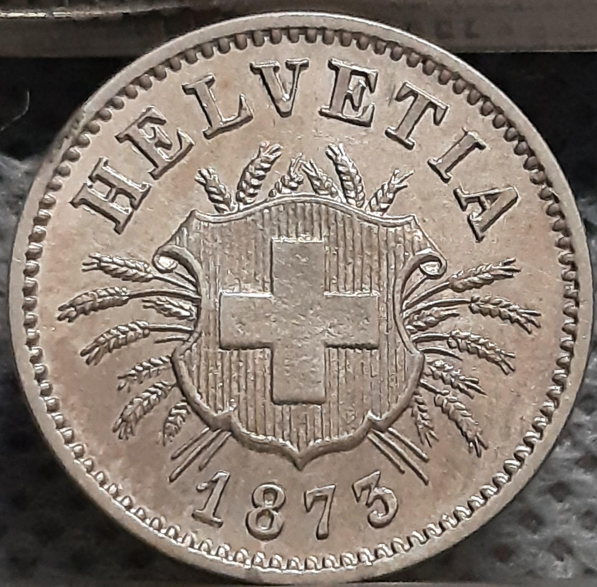 Šveicarija 5 Rapenai 1873 KM#5 Sidabras (1934)