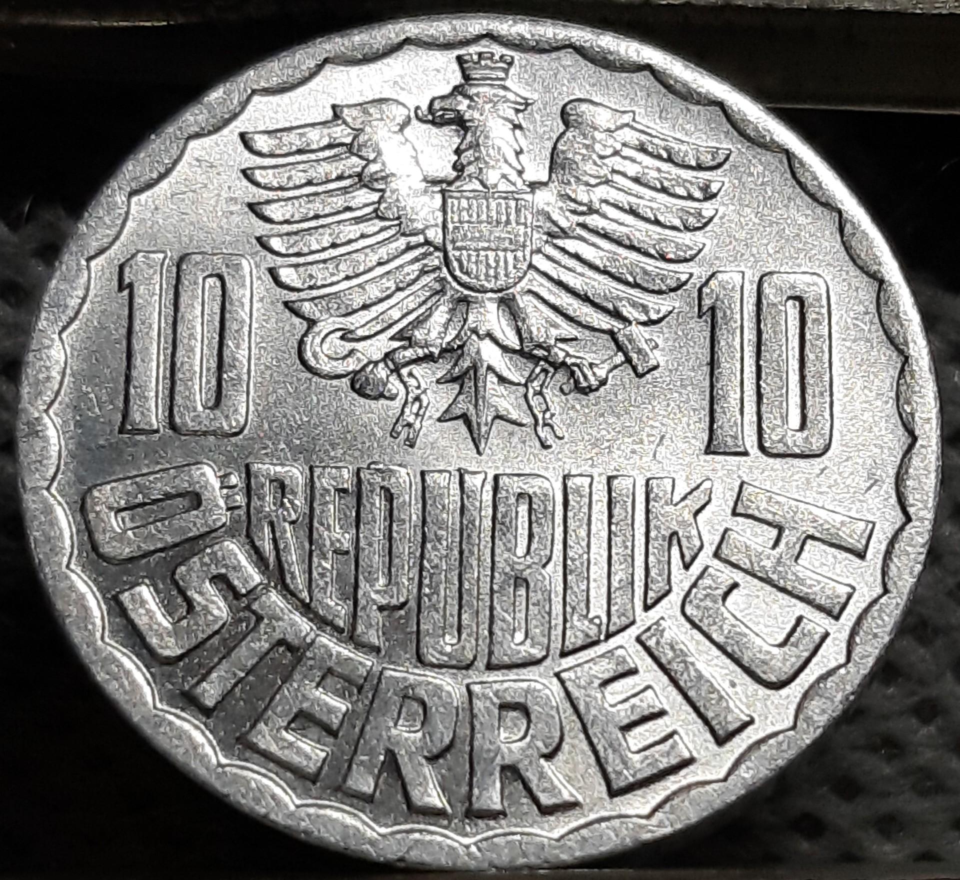 Austrija 10 Grošenų 1976 KM#2878 Aliuminis (1952)