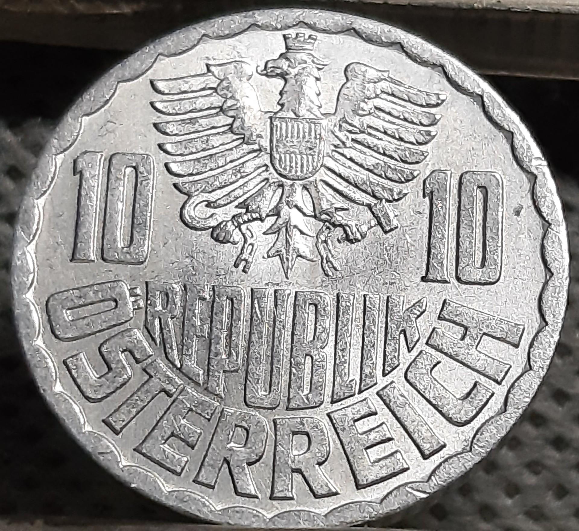 Austrija 10 Grošenų 1970 KM#2878 Aliuminis (1953)