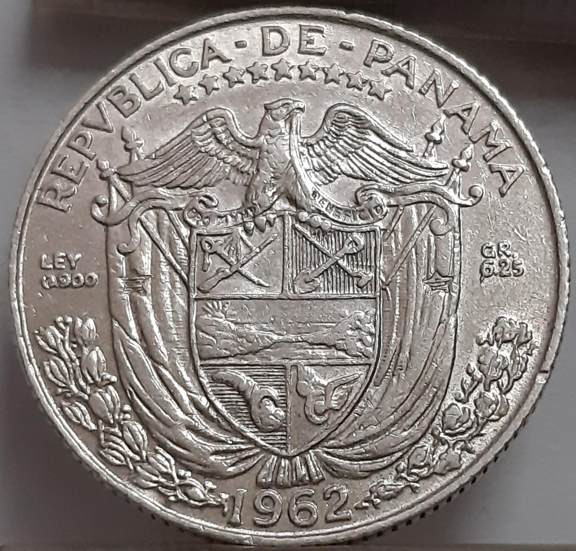 Panama ¼ Balboa 1962 KM#11.2 Sidabras (1937)