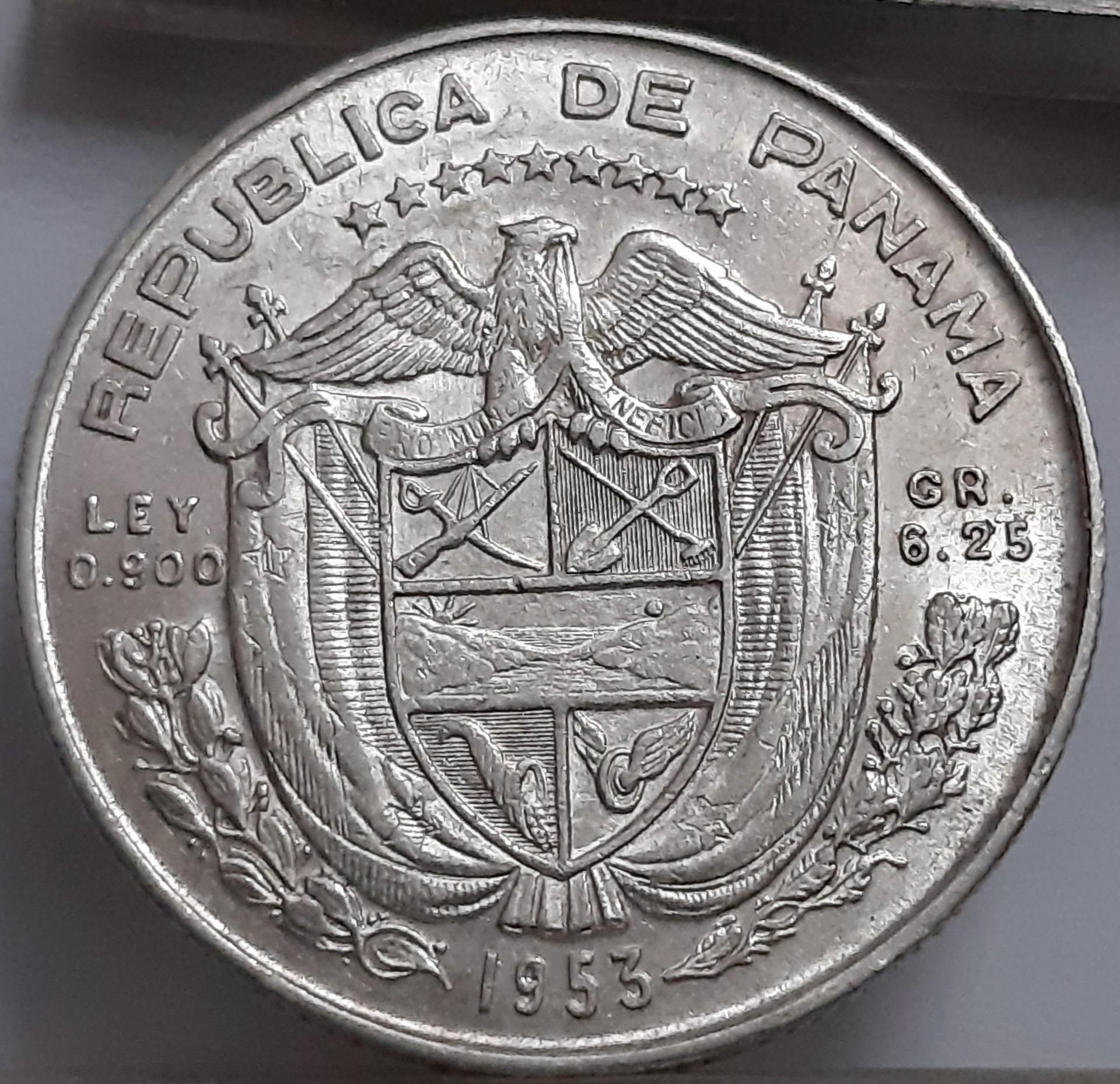 Panama ¼ Balboa 1953 Proginė KM#19 (1936)