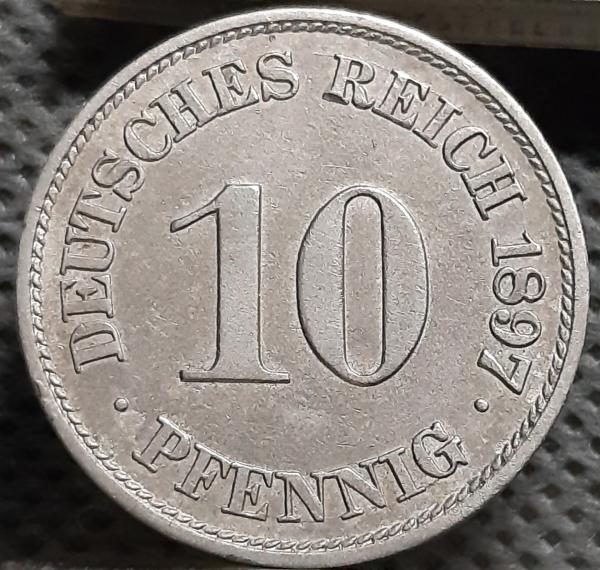 Vokietija 10 Pfenigų 1897 A KM#12 (1941)