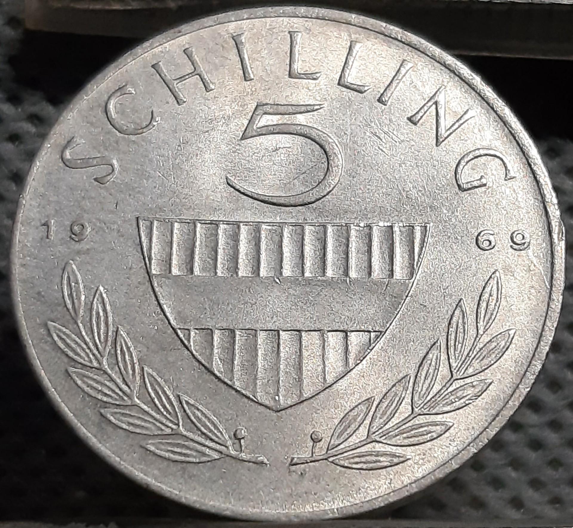 Austrija 5 Šilingai 1969 KM#2889a (1957)