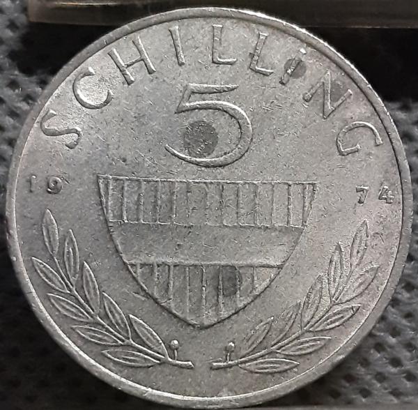 Austrija 5 Šilingai 1974 KM#2889a (1958)