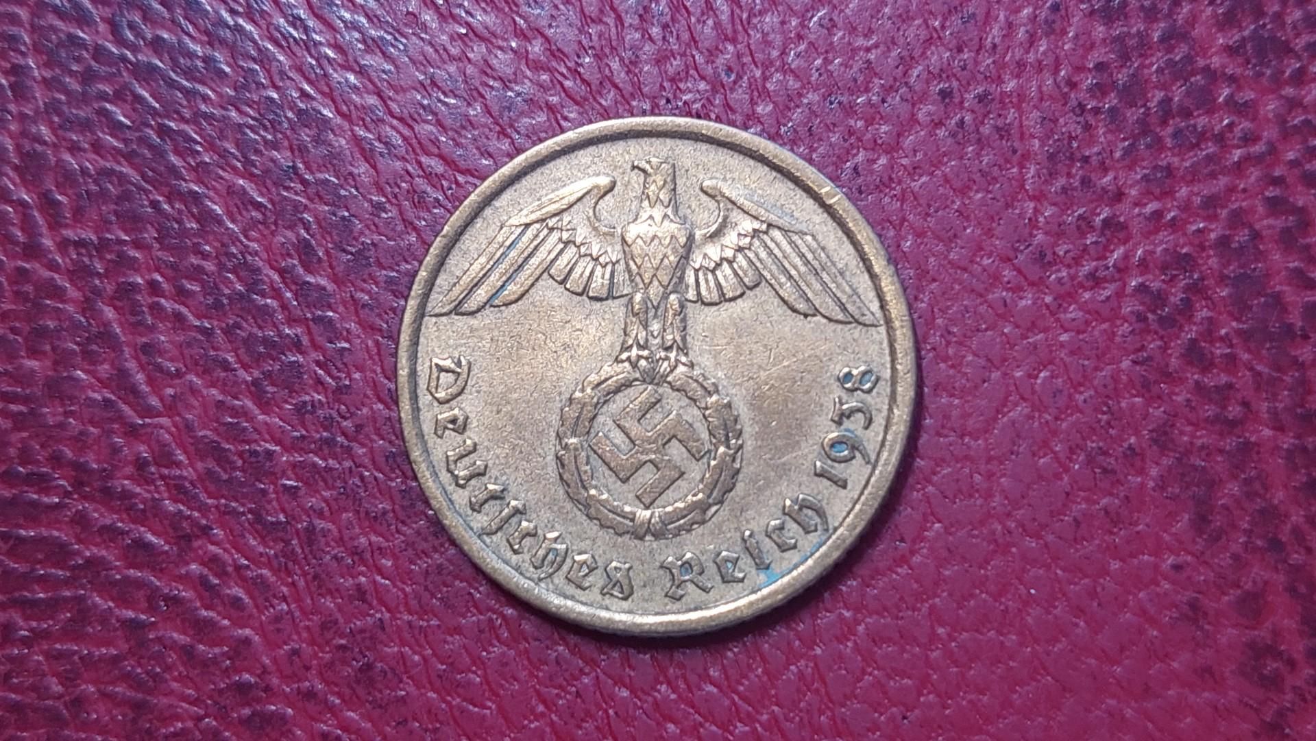Trečiasis Reichas 10 reichspfenigų, 1938A KM# 92