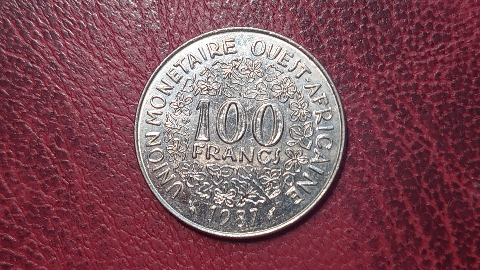 Vakarų Afrika (BCEAO) 100 frankų, 1987 KM# 4