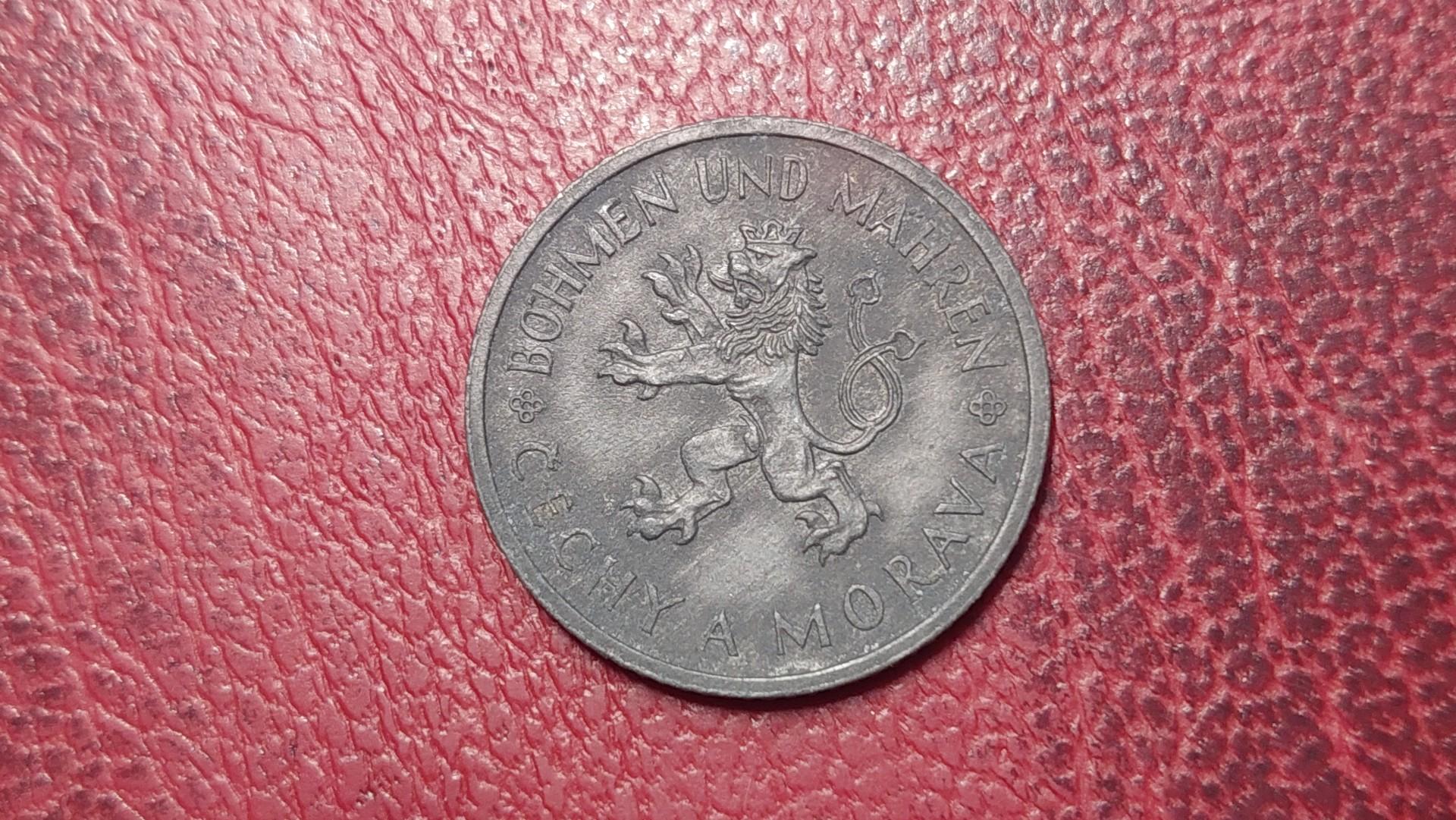 Bohemija ir Moravija 1 krona, 1942 KM# 4