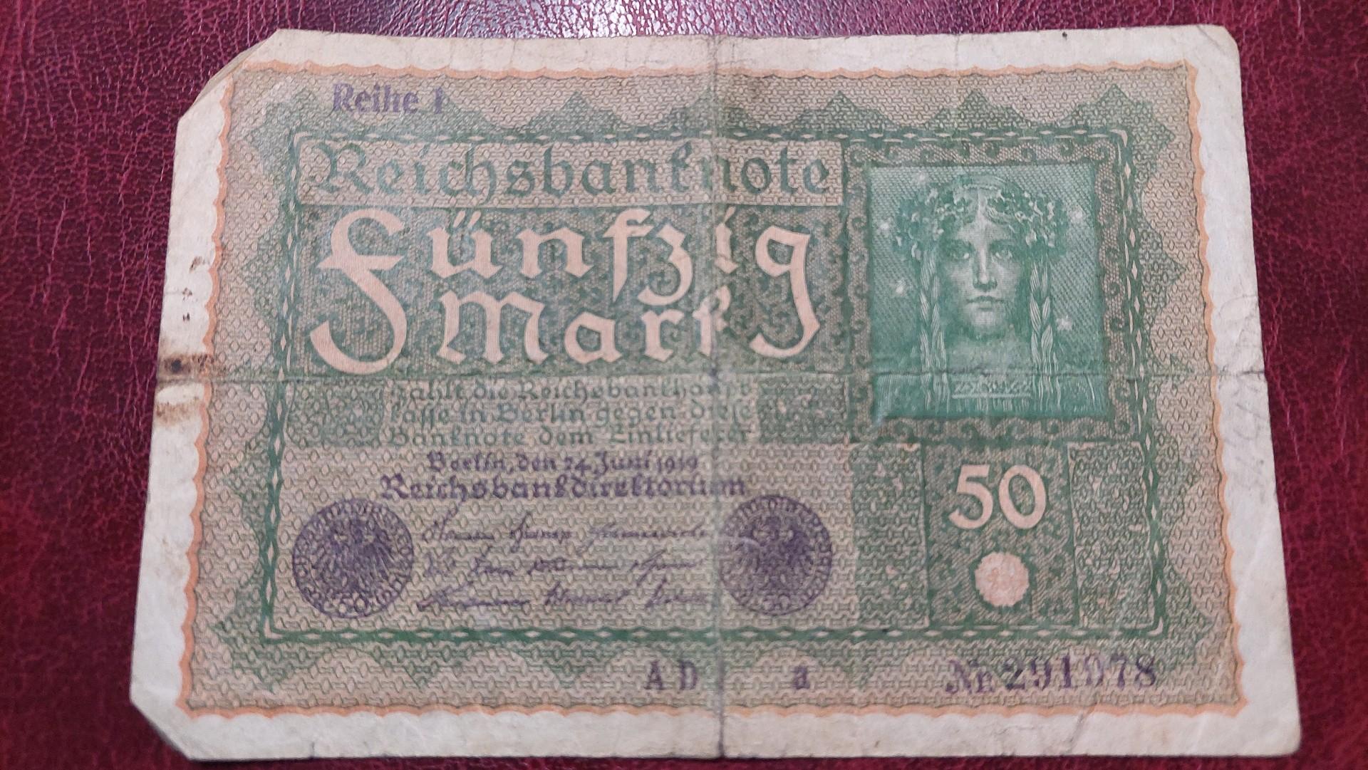 50 Mark 1919.06.24 Vokietija P-66a.1