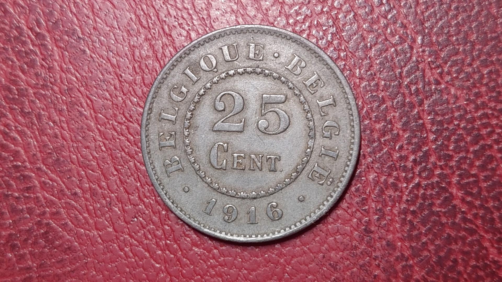 Belgija 25 santimai, 1916 KM# 82