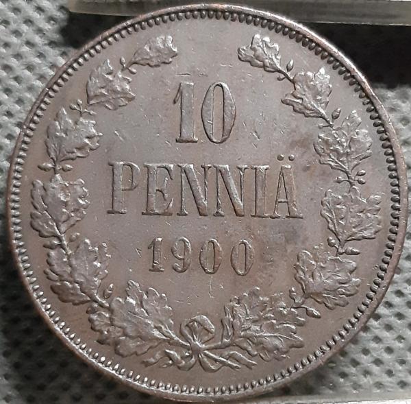 Suomija 10 Pensų 1900 KM#14 Varis (1972)