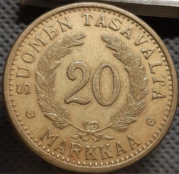 Suomija 20 Markių 1938 KM#32 (1976)