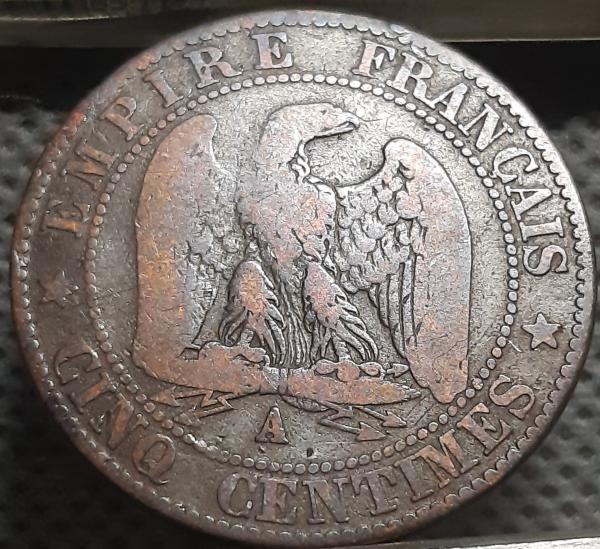 Prancūzija 5 Santimai 1865 A KM#797 Bronza (2012)