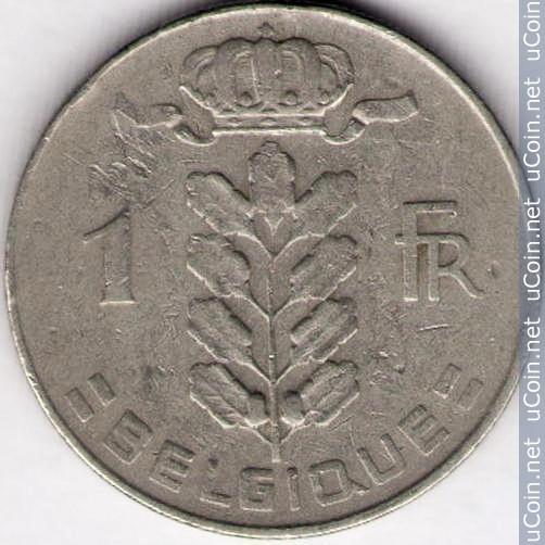 1 frankas Belgija, 1950m.