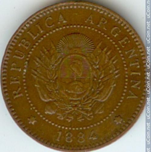 1 sentavas Argentina, 1884m.