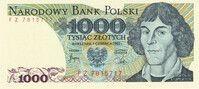 1000 zlotų Lenkija, 1982m.