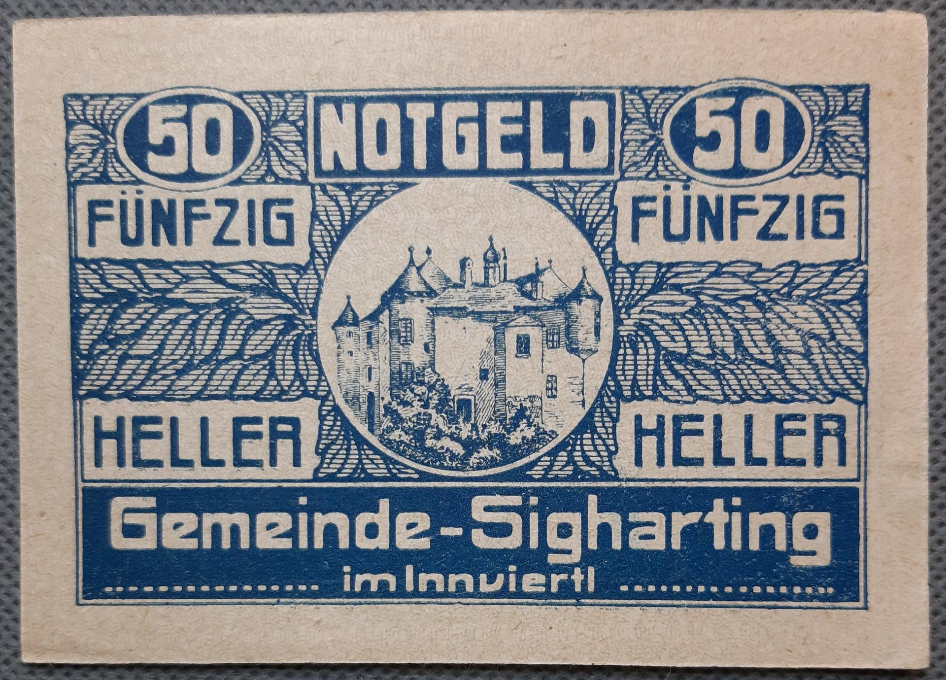 Austrija - Sigharting 50 Helerių 1920 (2049)