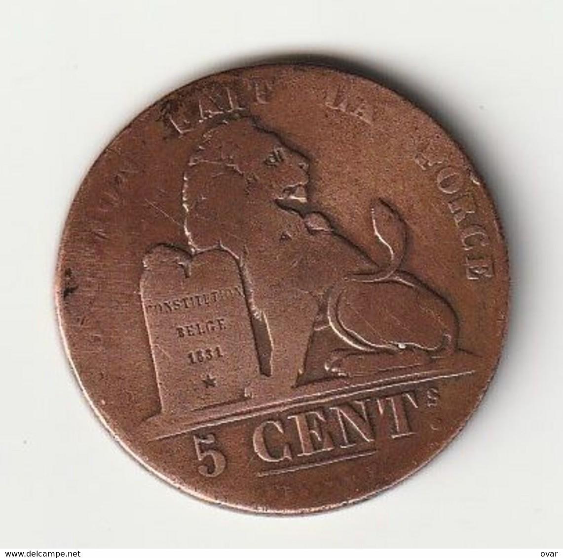 5 santimai, Belgija, 1837m.