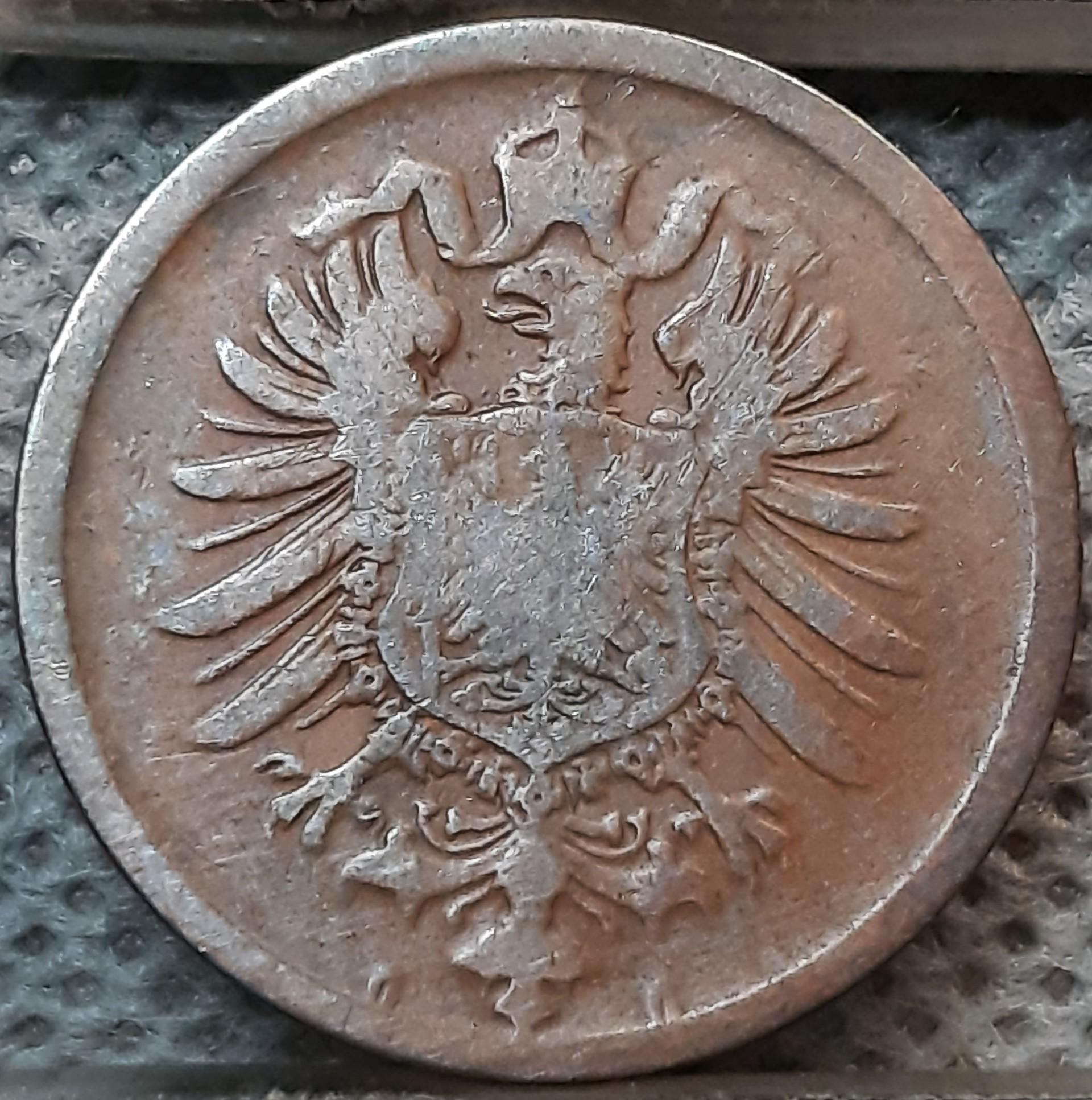 Vokietija 2 Pfenigai 1874 G KM#2 Varis (2112)