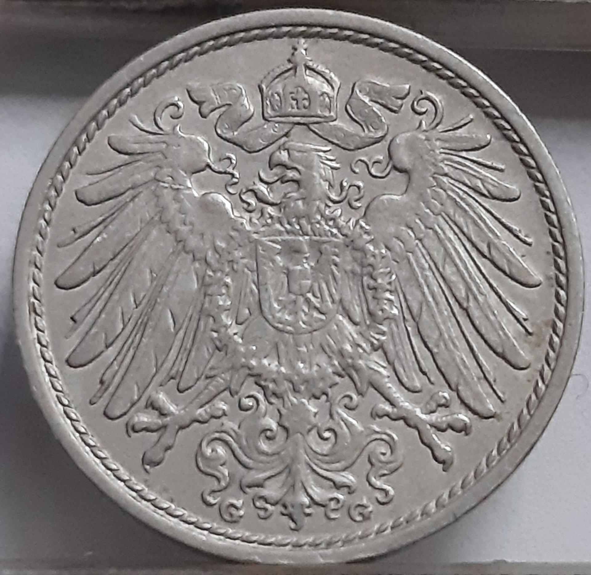 Vokietija 10 Pfenigų 1913 G KM#12 (2122)