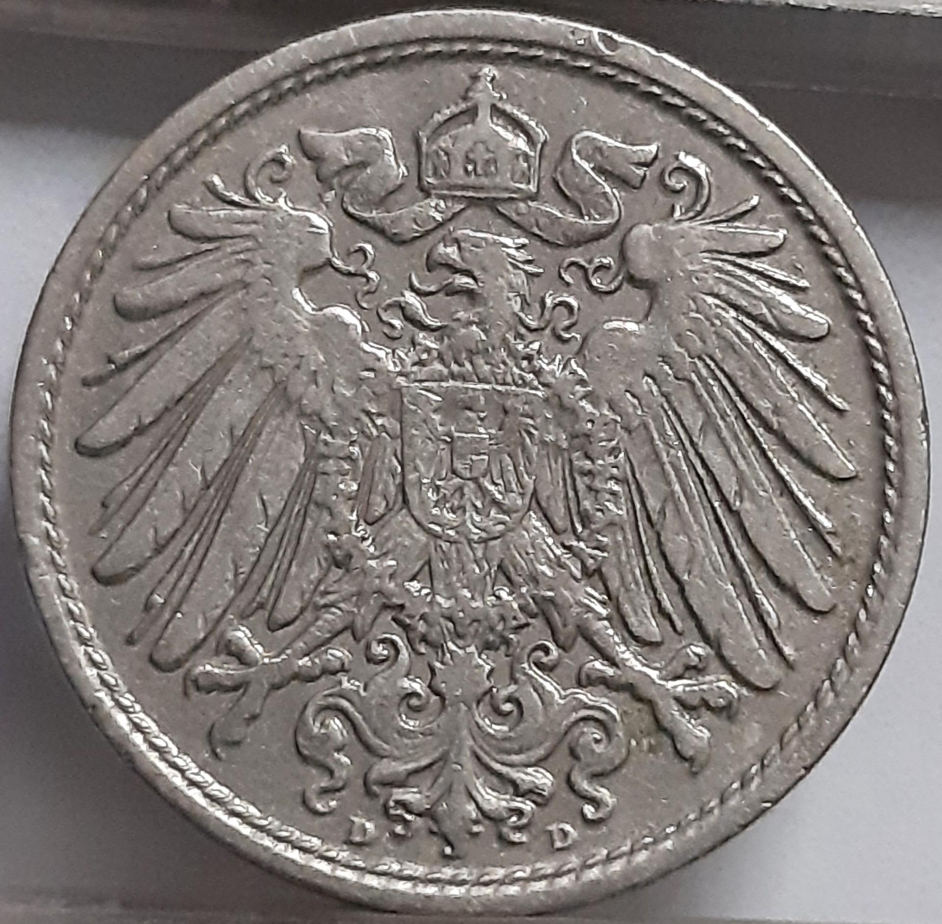 Vokietija 10 Pfenigų 1913 D KM#12 (2123)