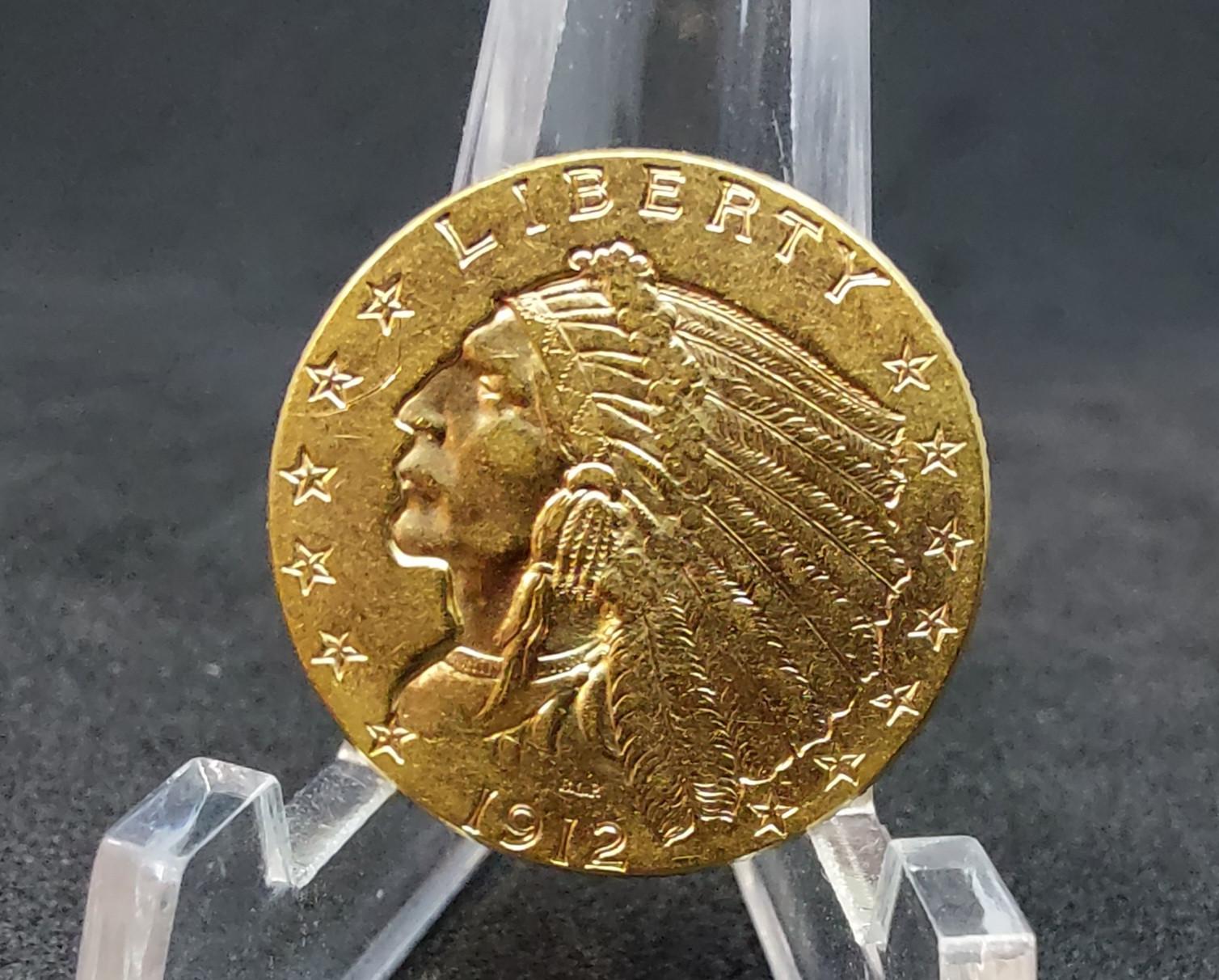 2.5 Dolerio Auksinė moneta 1912