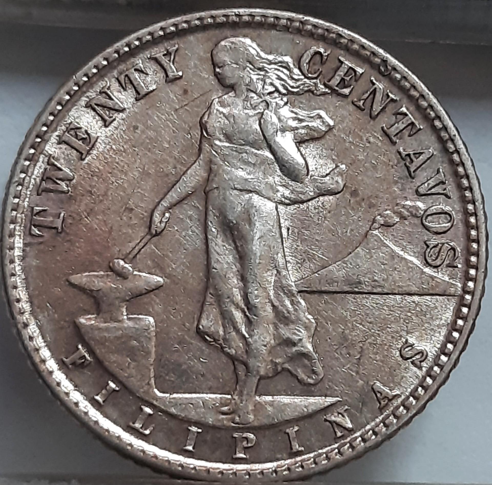 Filipinai 20 Sentavų 1945 KM#182 Sidabras (2152)