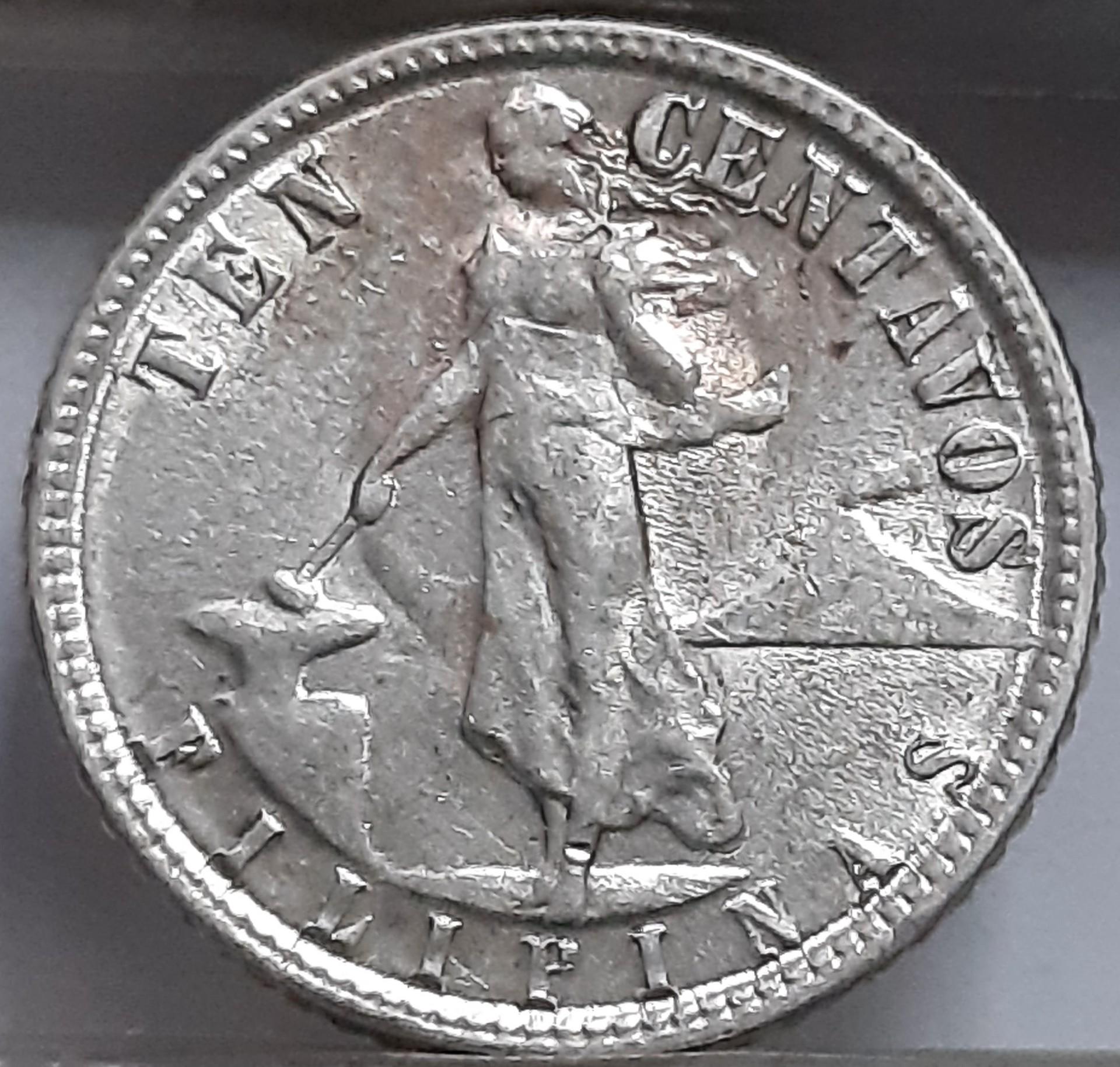 Filipinai 10 Sentavų 1945 KM#181 Sidabras (2153)