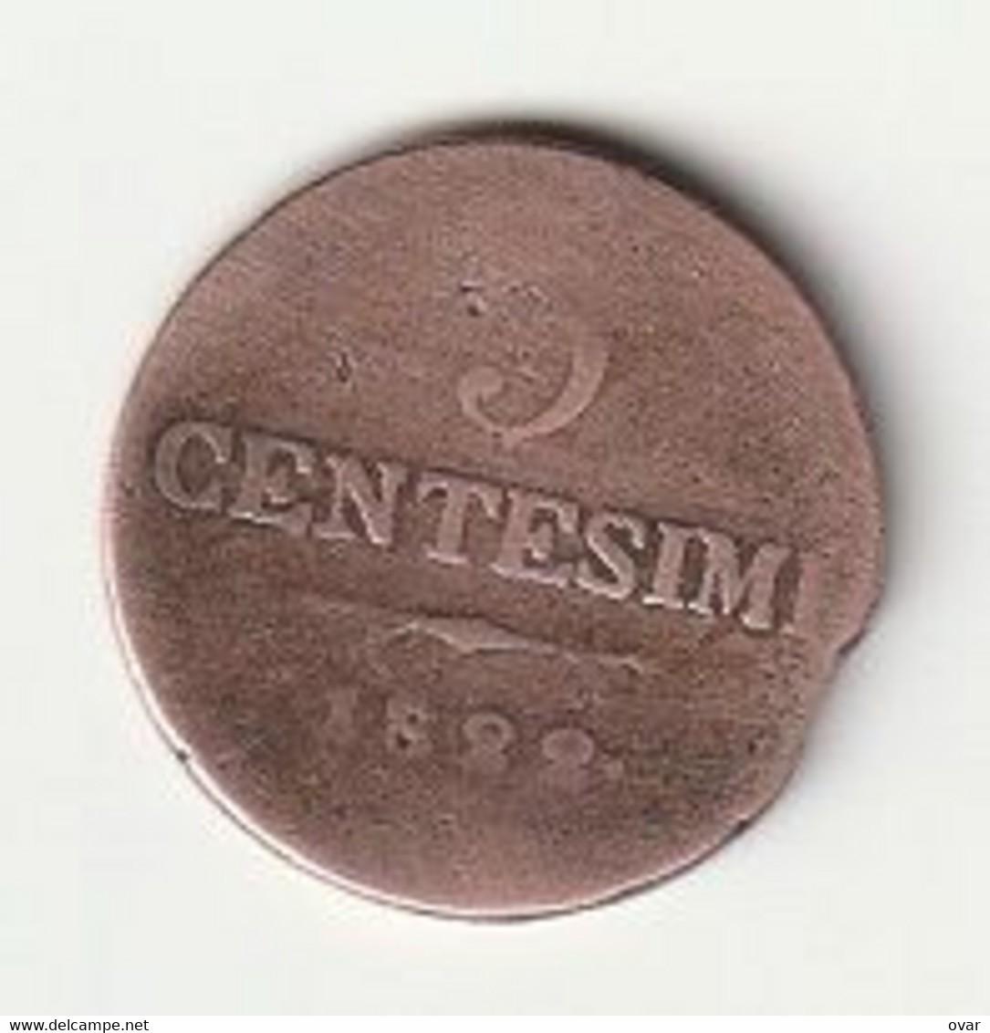 5 centesimai; Lombardija ir Venecija, 1822m. Reta.