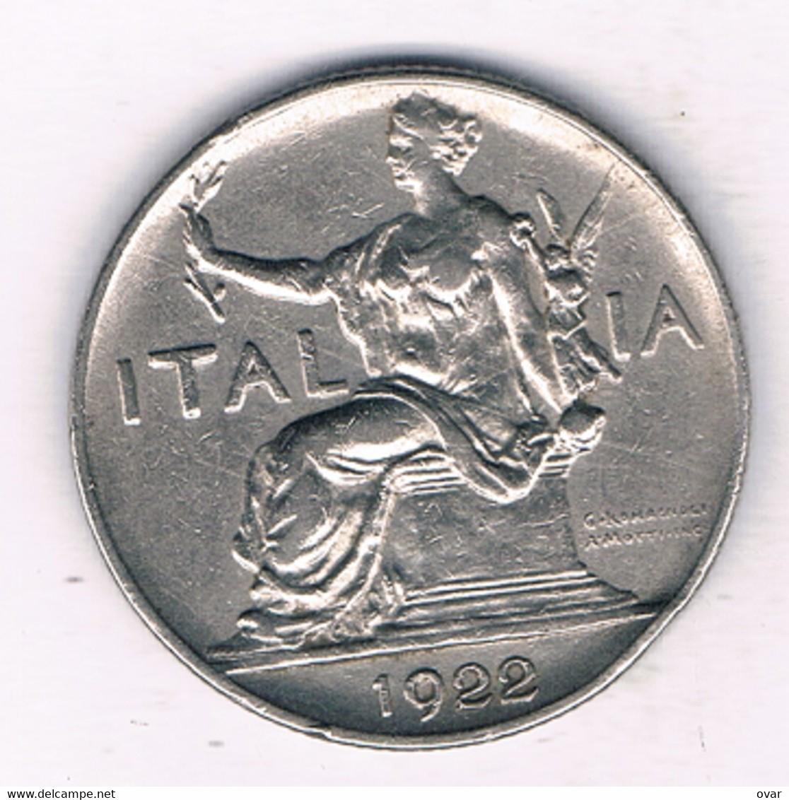 1 lira, Italija. 1922m.