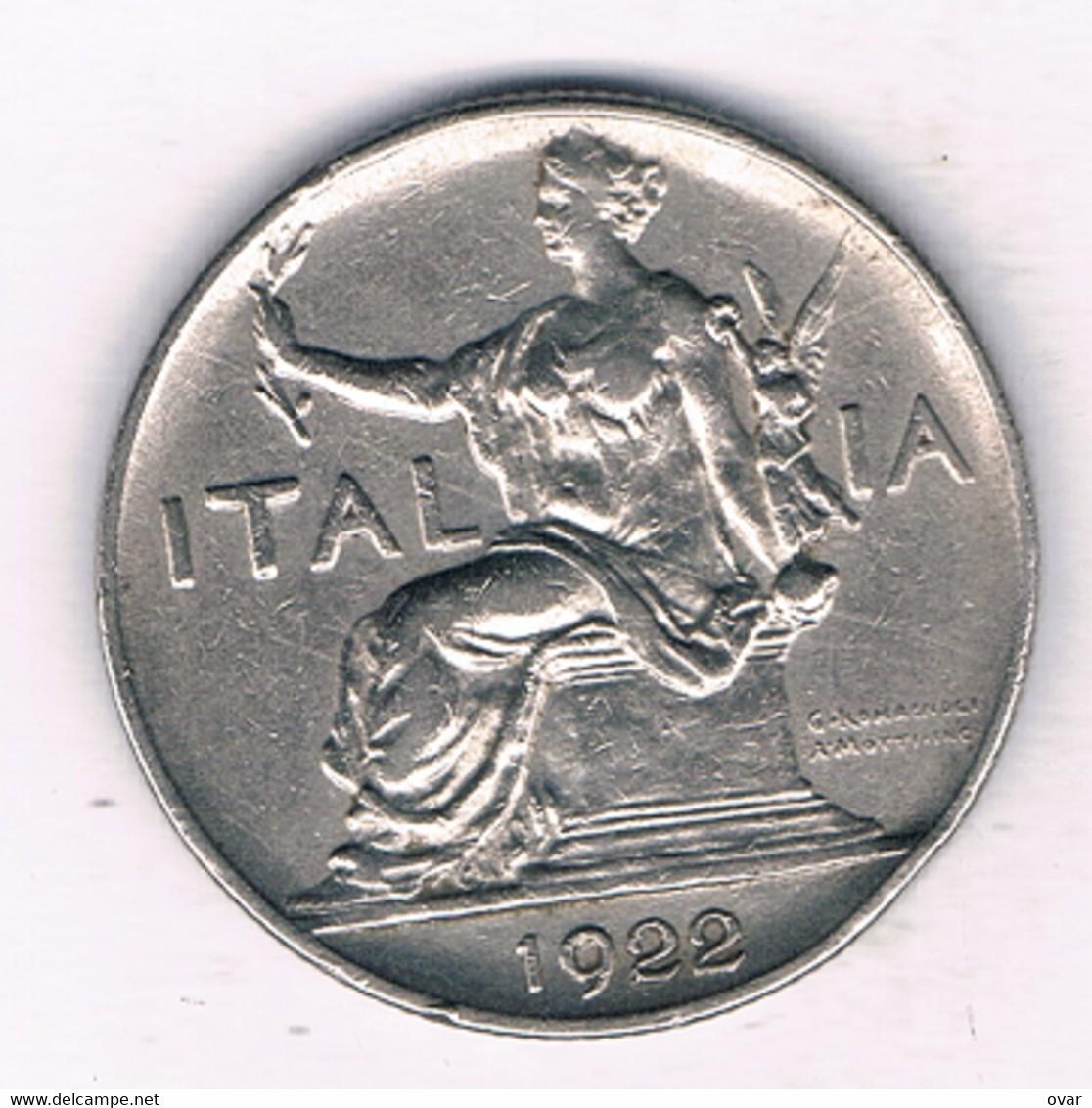 1 lira, Italija. 1922m.